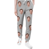 FacePajamas Sweatpants-2WH-SDS Grey / S Custom Face Multicolor Sweatpants Unisex Personalized Closed Bottom Casual Joggers