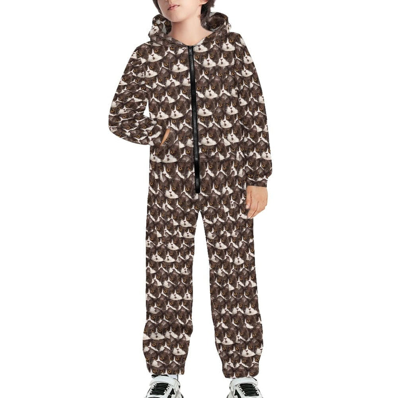 FacePajamas Pajama Adult Onesie Kid / 8-9Y [Thick Soft Fabric] Funny Flannel Fleece Adult Onesie Pajamas Custom Seamless Face Jumpsuit Homewear