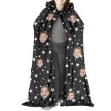 FacePajamas Halloween Cloak-2ML-ZD Kids / Black / S Custom Face Multicolor Unisex Hooded Halloween Cloak for Adult and Kids Cosplay Costumes Wizard Cape with Hat