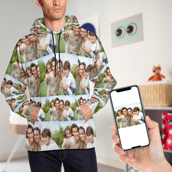 FacePajamas Hoodie Men's Hoodie / S [High Quality] Custom Photo Stitching Men's All Over Print Hoodie