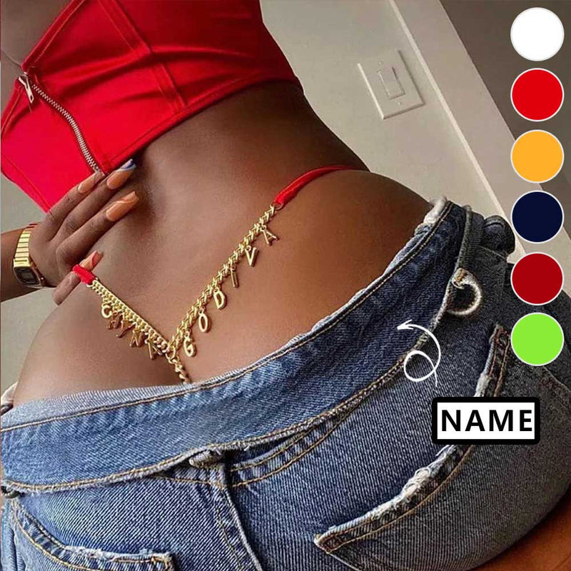 FacePajamas Women Underwear-1YN-SMT Personalized Name Thong Waist Body Jewelry Custom Letter Charm G-String Panties Women Body Chain Lingerie Gift For Her(DHL is not supported)