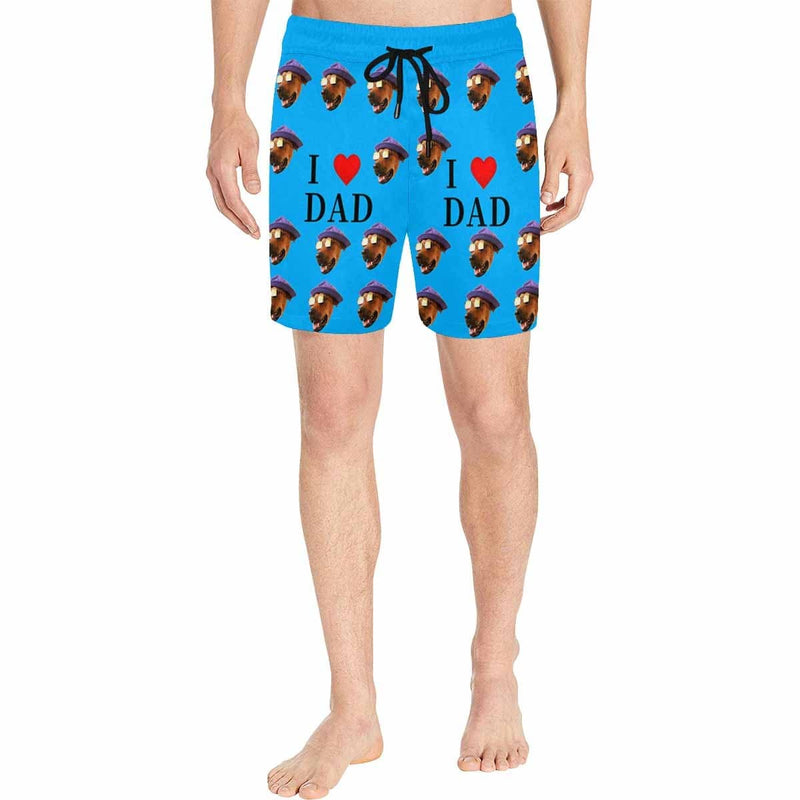 FacePajamas Swim Shorts Personalized Swim Trunks Custom Swimming Trunks Custom Face Best Men's Quick Dry Swim Shorts Men's Print Summer Swimwear Design Beach Swimsuit with Dog's Face for Father's Day