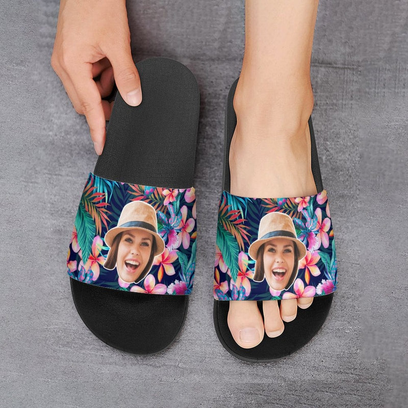 FacePajamas Sandals-2ML-SDS Personalized Tropical Plants Slippers Home Shoes Custom Photo Slide Sandals