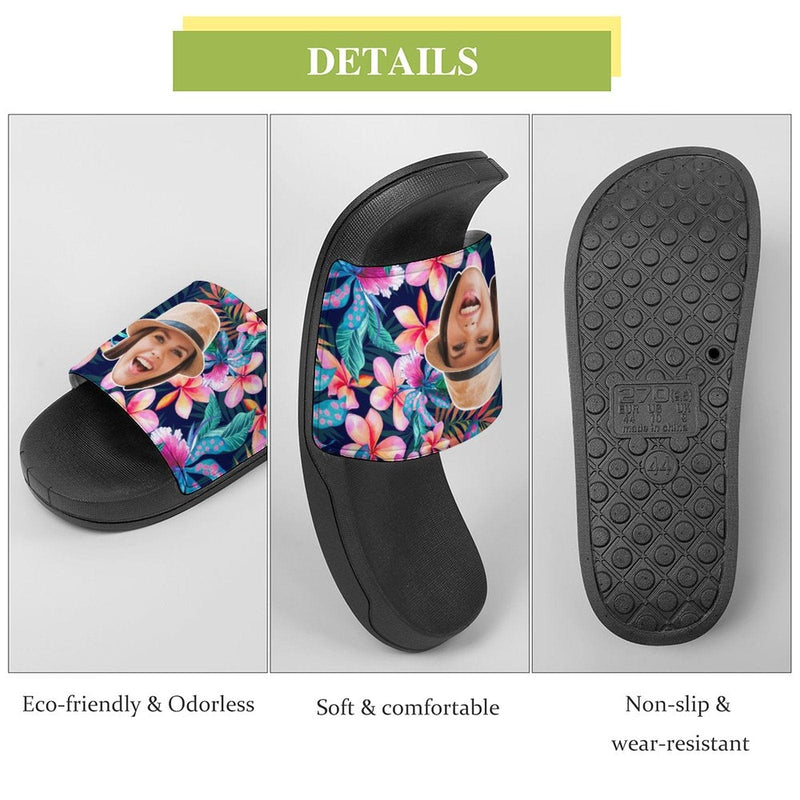 FacePajamas Sandals-2ML-SDS Personalized Tropical Plants Slippers Home Shoes Custom Photo Slide Sandals