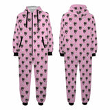 FacePajamas Pajama Adult Onesie Pink / S Funny Flannel Fleece Adult Onesie Pajamas Custom Pet Face Cute Jumpsuit Homewear