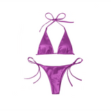 FacePajamas Bikini-2GG-SMT Purple / White Thread / S Custom Embroidery Letters Bikini Sets Sexy Girls DIY Name Swimsuit(Custom 1-10 Letters)