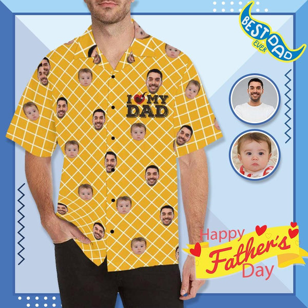 FacePajamas Hawaiian Shirt S Custom Face Best Gift For Dad Men's All Over Print Hawaiian Shirt