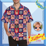 FacePajamas Hawaiian Shirt S Custom Face Best Wish For Dad Men's All Over Print Hawaiian Shirt