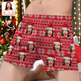 FacePajamas Men Underwear-shorts S Custom Face Christmas Hat X-mas Boxer Shorts Pure Cotton Shorts for Men