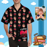 FacePajamas Hawaiian Shirt S Custom Face I Love You Dad Men's All Over Print Hawaiian Shirt