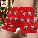 FacePajamas Men Underwear-shorts S Custom Face White Dot Christmas Boxer Shorts Pure Cotton Shorts for Men