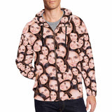 FacePajamas Hoodie-Full Zip S Custom Seamless Face Full Zip Hoodie Personalized Men's All Over Print Hoodie with Girlfriend Face