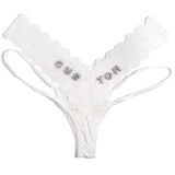 FacePajamas Women Underwear-1YN-SMT Sliver letters / Lace£¨White£© / M£¨Below 60KG£© Custom Name Crystal Letters DIY Sexy Lace Low Waisted Underwear Transparent Ultra-Thin Women's Thong T Pants Triangle Pants(DHL is not supported)