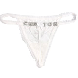 FacePajamas Women Underwear-1YN-SMT Sliver letters / White / M£¨Below 60KG£© Customized Name Crystal Letter Lace with Heart Panties Women Underwear Briefs Thong Transparent Lingerie G string Intimates Girls Gift(DHL is not supported)