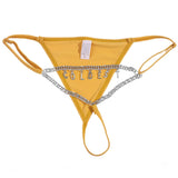 FacePajamas Women Underwear-1YN-SMT Sliver letters / Yellow Custom Name Waist Chain for Women Personalized Stainless Steel Metal Letters Chain Body Jewelry Bikini Thong Sexy Party Gift(DHL is not supported)