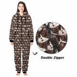 FacePajamas Pajama Adult Onesie [Thick Soft Fabric] Funny Flannel Fleece Adult Onesie Pajamas Custom Seamless Face Jumpsuit Homewear