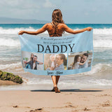 FacePajamas Beach Towel-2ML-SDS Upgraded version:suede fabric / 30inx60in Custom Photo&Name My Daddy Beach Towel Quick-Dry, Sand-Free, Super Absorbent, Non-Fading, Beach&Bath Towel Beach Blanket Personalized Beach Towel