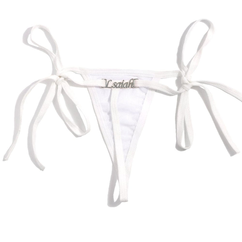 FacePajamas Women Underwear-1YN-SMT White Custom Name Letters Thongs G-string Thongs for Women Panties Soft Side Tie Lingerie Briefs Multicolor Panties Sexy Jewelry(DHL is not supported)