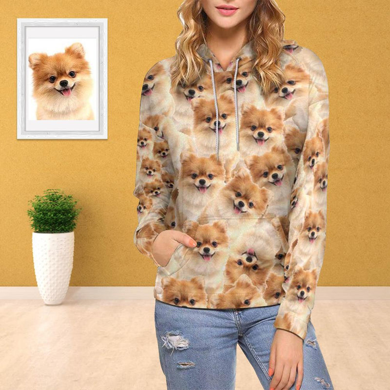 FacePajamas Hoodie Women / XS [High Quality]Custom Dog Seamless Face Men's All Over Print Hoodie