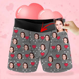 FacePajamas Men Underwear XS Custom Face Best Girlfriend Men's Boxer Briefs Personalized Photo or Image Underwear For Valentine's Day Gift