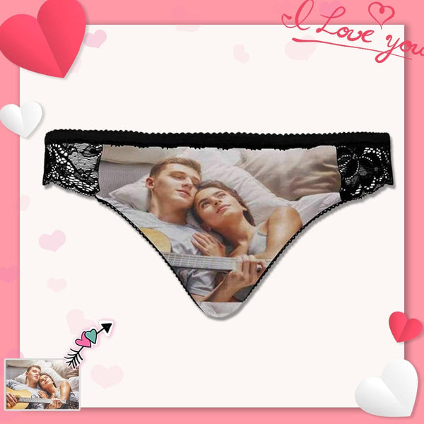 FacePajamas Women Underwear XS Custom Lace Underwear Personalized Photo Women's Lace Panty Valentine's Gift for Girlfriend or Wife