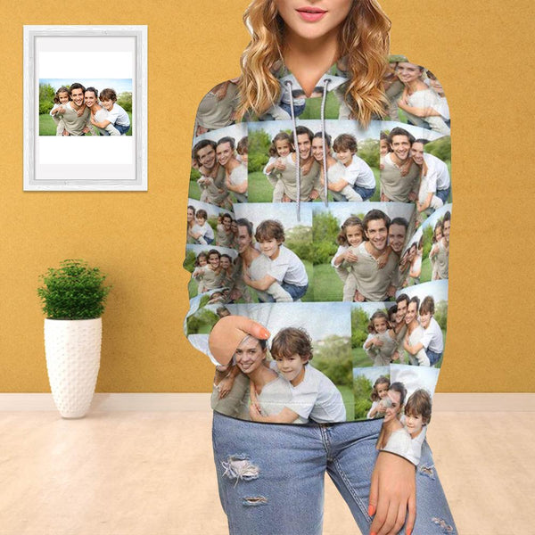 FacePajamas Hoodie-W XS [High Quality] Custom Photo Women's Hoodie with Pocket Personalized Gifts for Her