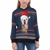 Custom Pet Face&Name Sweater for Family Long Sleeve Ugly Christmas Sweater Tops