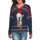 Custom Pet Face&Name Sweater for Family Long Sleeve Ugly Christmas Sweater Tops