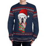 Custom Pet Face&Name Sweater for Family Long Sleeve Ugly Christmas Sweater Tops