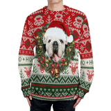 Custom Pet Face Red&Green Sweater for Family Long Sleeve Ugly Christmas Sweater Tops