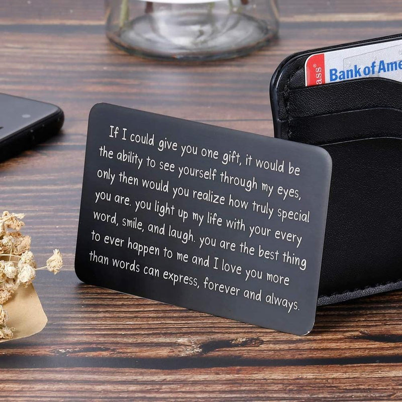 Custom Text Wallet Insert Card Gifts for Him Men Husband Valentine From Wife Girlfriend Boyfriend Anniversary Birthday Gift for Groom Fiance