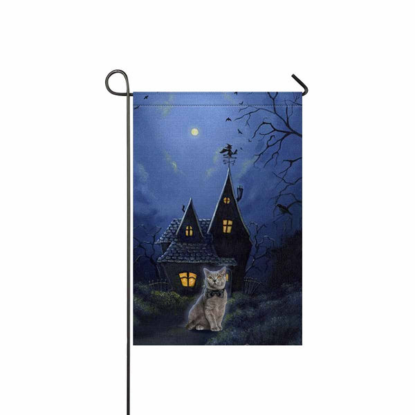 Custom Photo Halloween Cat Garden Flag