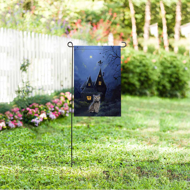 Custom Photo Halloween Cat Garden Flag