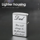 Custom Text Metal Single-Sided Printing Lighter Housing Personalized Lighter Case Father's Day Gift