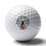 Custom Photo&Name Best Dog Dad Ever Golf Balls Father's Day Golf Gift Golf Balls for Dad Personalized Funny Golf Balls Create Your Own Golf Balls