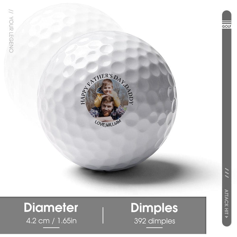 Custom Photo&Name Golf Balls Father's Day Golf Gift Golf Balls for Dad Personalized Funny Golf Balls Create Your Own Golf Balls