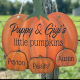 Custom Name Fall Seasons Door Hanger Pumpkin Sign Personalized Pumpkin for Halloween