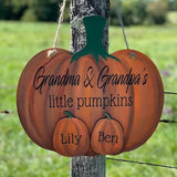 Custom Name Fall Seasons Door Hanger Pumpkin Sign Personalized Pumpkin for Halloween