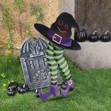 Outdoor Garden Courtyard Art Ornaments Iron Halloween Decoration Withch Hat