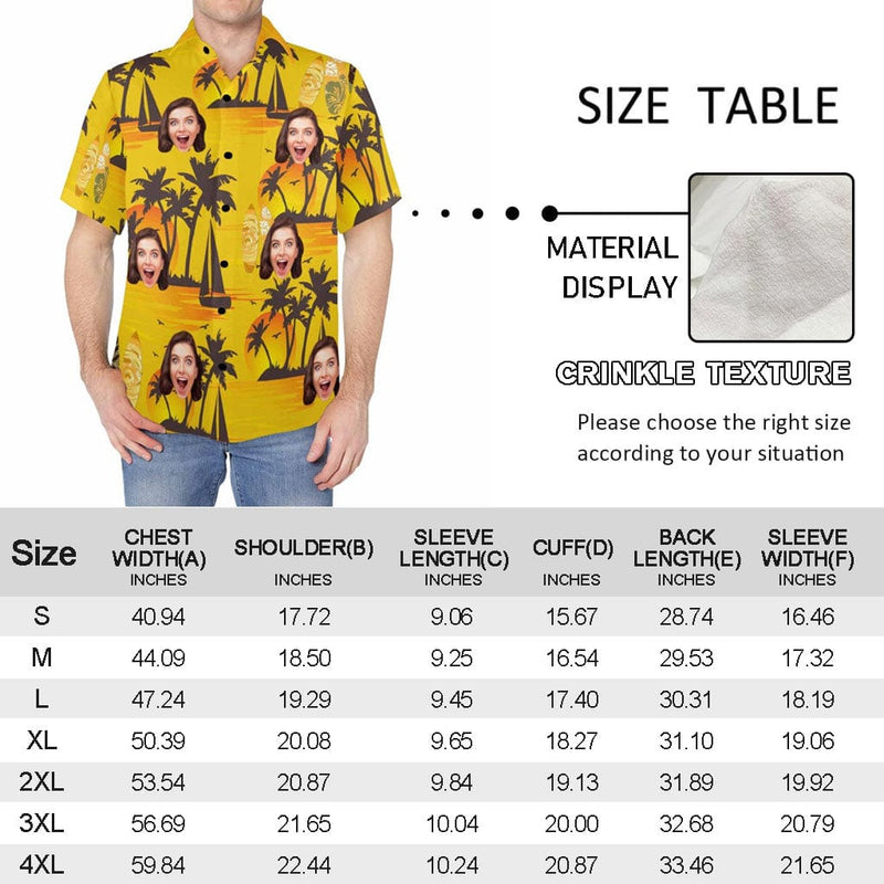 Custom Face Hawaiian Shirt for Boyfriend/Husband Personalized Hawaiian Shirt Photo Tropical Aloha Shirt Birthday Vacation Party Gift