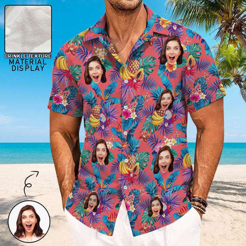 Custom Face Hawaiian Shirt for Boyfriend/Husband Personalized Hawaiian Shirt Photo Tropical Aloha Shirt Birthday Vacation Party Gift