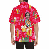 Custom Face Hawaiian Shirts for Boyfriend/Husband Beer Aloha Shirts Gift Personalized Hawaiian Shirts Made for You Face Shirt