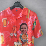 Custom Face Hawaiian Shirts for Boyfriend/Husband Beer Aloha Shirts Gift Personalized Hawaiian Shirts Made for You Face Shirt