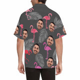 Custom Image Hawaiian Shirt Flamingo Personalized Face Tropical Aloha Shirt Anniversay Party Design Shirt