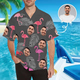 Custom Image Hawaiian Shirt Flamingo Personalized Face Tropical Aloha Shirt Anniversay Party Design Shirt