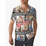 Custom  Love Dad Photo Hawaiian Shirts Casual Men's Summer Shirts  Birthday Vacation Design Your Own Custom Party Gift