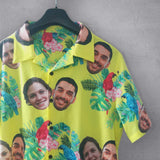 Hawaiian Shirts with Girlfriend Faces on Them Flower Birds Face Aloha Shirt Gift for Boyfriend/Husband