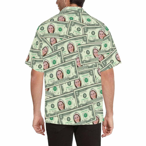 Personalized Hawaiian Shirts with Face Money Print All Over Print Hawaiian Shirt for Boyfriend or Husband