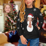 Custom Face Sweater Christmas Snowman Personalized Girl's Sweater