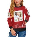 Custom Photo Ugly Christmas Sweaters Christmas Photo Frame Personalised Girl's All Over Print Crew Neck Sweater